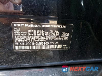 Zdjęcie 14 z 14 samochodu: 2022 BMW X5 M50I VIN:5UXJU4C01N9M89165 - miniatura