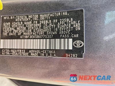 Zdjęcie 12 z 12 samochodu: 2011 TOYOTA CAMRY LE VIN:4T1BF3EK5BU775307 - miniatura