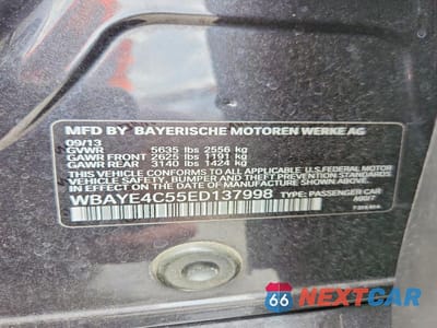 Zdjęcie 12 z 12 samochodu: 2014 BMW 740 LI VIN:WBAYE4C55ED137998 - miniatura