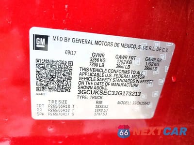 Zdjęcie 13 z 13 samochodu: 2018 CHEVROLET SILVERADO K1500 LTZ VIN:3GCUKSEC3JG173213 - miniatura