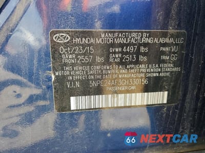 Zdjęcie 12 z 12 samochodu: 2016 HYUNDAI SONATA SE VIN:5NPE24AF3GH330156 - miniatura