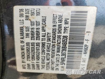 Zdjęcie 13 z 13 samochodu: 2006 HONDA ODYSSEY EXL VIN:5FNRL38736B460538 - miniatura