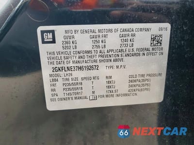 Zdjęcie 12 z 12 samochodu: 2017 GMC TERRAIN SLE VIN:2GKFLNE37H6192672 - miniatura