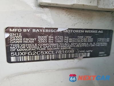 Zdjęcie 13 z 13 samochodu: 2012 BMW X6 XDRIVE35I VIN:5UXFG2C5XCL781698 - miniatura