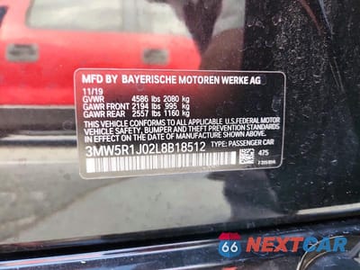 Zdjęcie 12 z 12 samochodu: 2020 BMW 330I VIN:3MW5R1J02L8B18512 - miniatura