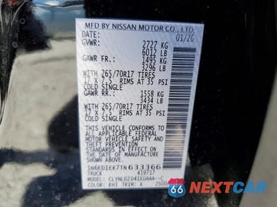 Zdjęcie 12 z 12 samochodu: 2026 NISSAN FRONTIER PRO-4X VIN:1N6ED1EK7TN633366 - miniatura