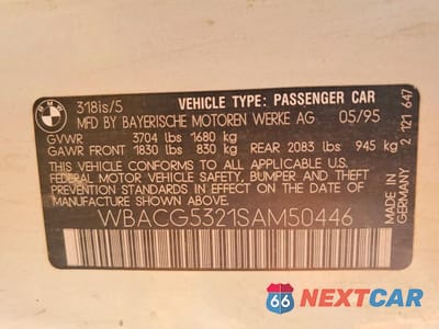 Zdjęcie 12 z 12 samochodu: 1995 BMW 318 TI VIN:WBACG5321SAM50446 - miniatura