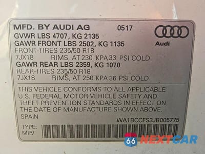 Zdjęcie 14 z 14 samochodu: 2018 AUDI Q3 PREMIUM VIN:WA1BCCFS3JR005775 - miniatura