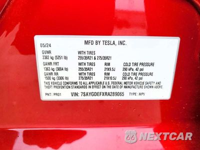 Zdjęcie 12 z 12 samochodu: 2024 TESLA MODEL Y VIN:7SAYGDEFXRA289065 - miniatura