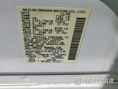 Zdjęcie 25 z 26 samochodu: 2007 INFINITI QX56 BASE VIN:5N3AA08CX7N803558 - miniatura