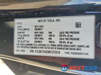 Zdjęcie 12 z 12 samochodu: 2022 TESLA MODEL 3 VIN:5YJ3E1EA2NF372079 - miniatura
