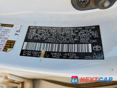 Zdjęcie 12 z 12 samochodu: 2008 TOYOTA PRIUS VIN:JTDKB20U783458792 - miniatura