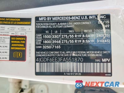 Zdjęcie 13 z 13 samochodu: 2015 MERCEDES-BENZ GL 450 4MATIC VIN:4JGDF6EE3FA551870 - miniatura