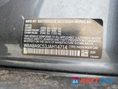 Zdjęcie 12 z 12 samochodu: 2018 BMW 320 I VIN:WBA8A9C53JAH14714 - miniatura