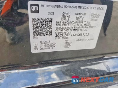 Zdjęcie 12 z 12 samochodu: 2022 CHEVROLET SILVERADO K1500 LT TRAIL BOSS VIN:3GCUDFET4NG567102 - miniatura
