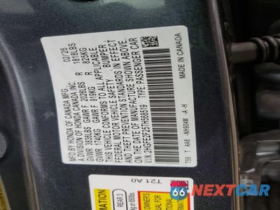 Zdjęcie 12 z 12 samochodu: 2026 HONDA CIVIC LX VIN:2HGFE2F25TH568519 - miniatura