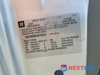Zdjęcie 13 z 13 samochodu: 2010 CHEVROLET TRAVERSE LS VIN:1GNLVEEDXAS109215 - miniatura