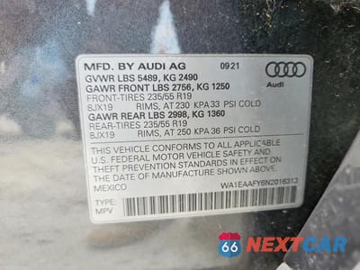 Zdjęcie 13 z 13 samochodu: 2022 AUDI Q5 PREMIUM PLUS 45 VIN:WA1EAAFY6N2016313 - miniatura