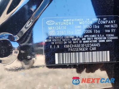 Zdjęcie 12 z 12 samochodu: 2015 HYUNDAI ELANTRA VIN:KMHDH4AEXFU234445 - miniatura