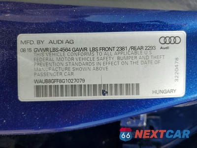 Zdjęcie 12 z 12 samochodu: 2016 AUDI A3 VIN:WAUB8GFF8G1027079 - miniatura
