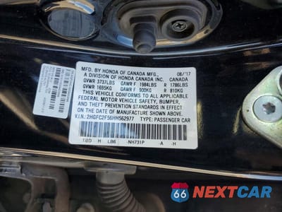 Zdjęcie 12 z 12 samochodu: 2017 HONDA CIVIC LX VIN:2HGFC2F56HH562977 - miniatura