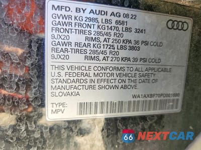 Zdjęcie 13 z 13 samochodu: 2023 AUDI Q7 PREMIUM VIN:WA1AXBF70PD001680 - miniatura