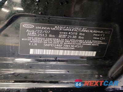 Zdjęcie 12 z 12 samochodu: 2008 HYUNDAI SONATA SE V6 VIN:5NPEU46F78H364511 - miniatura