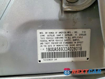 Zdjęcie 13 z 13 samochodu: 2002 ACURA 3.2TL TYPE-S VIN:19UUA56932A028018 - miniatura