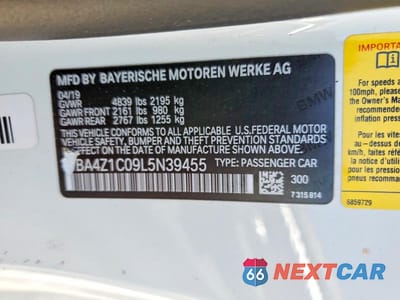 Zdjęcie 12 z 12 samochodu: 2020 BMW 430I VIN:WBA4Z1C09L5N39455 - miniatura