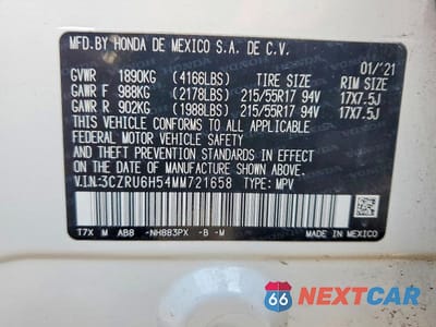 Zdjęcie 13 z 13 samochodu: 2021 HONDA HR-V EX VIN:3CZRU6H54MM721658 - miniatura