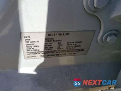 Zdjęcie 14 z 14 samochodu: 2022 TESLA MODEL Y VIN:7SAYGDEF0NF397305 - miniatura