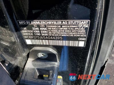 Zdjęcie 12 z 12 samochodu: 2005 MERCEDES-BENZ CL 500 VIN:WDBPJ75J65A044395 - miniatura