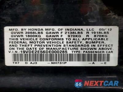 Zdjęcie 12 z 12 samochodu: 2013 ACURA ILX 24 PREMIUM VIN:19VDE2E56DE000285 - miniatura