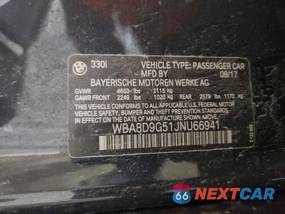 Zdjęcie 12 z 12 samochodu: 2018 BMW 330 XI VIN:WBA8D9G51JNU66941 - miniatura