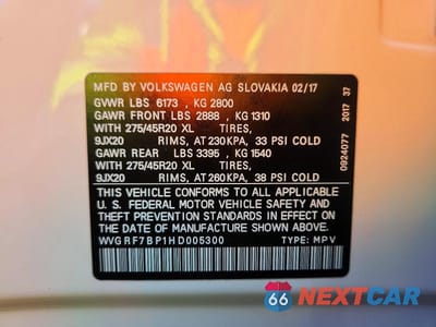 Zdjęcie 13 z 13 samochodu: 2017 VOLKSWAGEN TOUAREG WOLFSBURG VIN:WVGRF7BP1HD005300 - miniatura