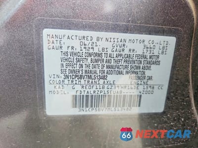 Zdjęcie 12 z 12 samochodu: 2021 NISSAN KICKS VIN:3N1CP5BV7ML513482 - miniatura