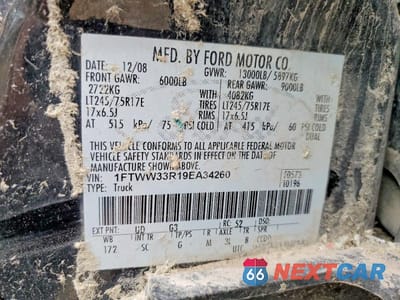 Zdjęcie 12 z 12 samochodu: 2009 FORD F350 SUPER DUTY VIN:1FTWW33R19EA34260 - miniatura