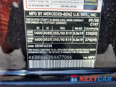 Zdjęcie 13 z 13 samochodu: 2009 MERCEDES-BENZ ML 350 VIN:4JGBB86E29A477066 - miniatura
