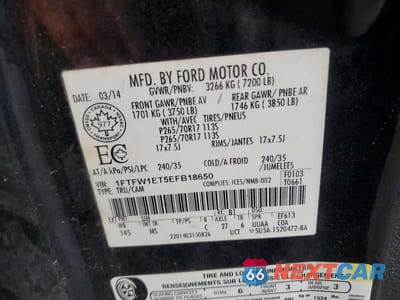 Zdjęcie 12 z 12 samochodu: 2014 FORD F150 SUPERCREW VIN:1FTFW1ET5EFB18650 - miniatura