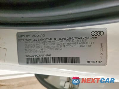 Zdjęcie 12 z 12 samochodu: 2013 AUDI A6 PRESTIGE VIN:WAUJGAFC0DN116862 - miniatura