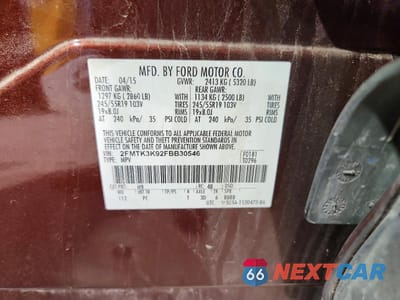 Zdjęcie 13 z 13 samochodu: 2015 FORD EDGE TITANIUM VIN:2FMTK3K92FBB30546 - miniatura
