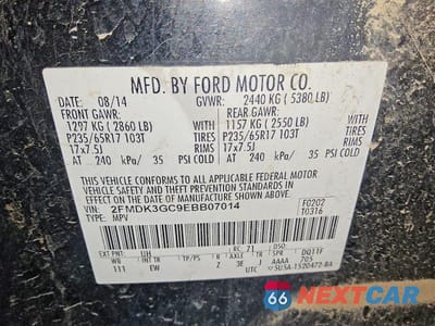 Zdjęcie 13 z 13 samochodu: 2014 FORD EDGE SE VIN:2FMDK3GC9EBB07014 - miniatura