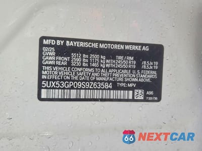 Zdjęcie 12 z 12 samochodu: 2025 BMW X3 30 XDRIVE VIN:5UX53GP09S9Z63584 - miniatura