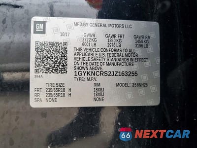 Zdjęcie 12 z 12 samochodu: 2018 CADILLAC XT5 LUXURY VIN:1GYKNCRS2JZ163255 - miniatura