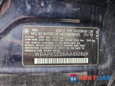 Zdjęcie 12 z 12 samochodu: 2010 BMW 328 XI SULEV VIN:WBAPK5C58AA652869 - miniatura