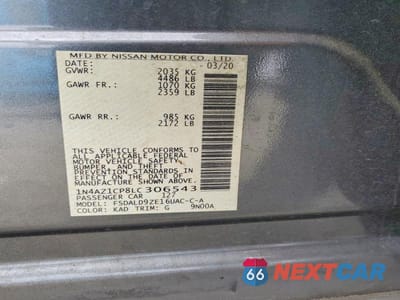 Zdjęcie 12 z 12 samochodu: 2020 NISSAN LEAF SV VIN:1N4AZ1CP8LC306543 - miniatura