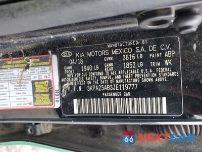 Zdjęcie 12 z 12 samochodu: 2018 KIA RIO 5-DOOR LX VIN:3KPA25AB3JE119777 - miniatura
