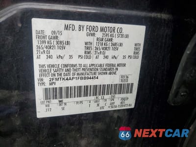 Zdjęcie 13 z 13 samochodu: 2015 FORD EDGE SPORT VIN:2FMTK4AP1FBB94454 - miniatura
