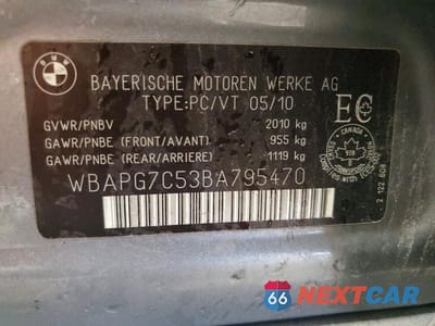 Zdjęcie 12 z 12 samochodu: 2011 BMW 323 I VIN:WBAPG7C53BA795470 - miniatura
