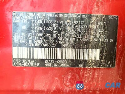 Zdjęcie 13 z 13 samochodu: 2012 TOYOTA RAV4 LIMITED VIN:2T3DK4DV0CW065620 - miniatura